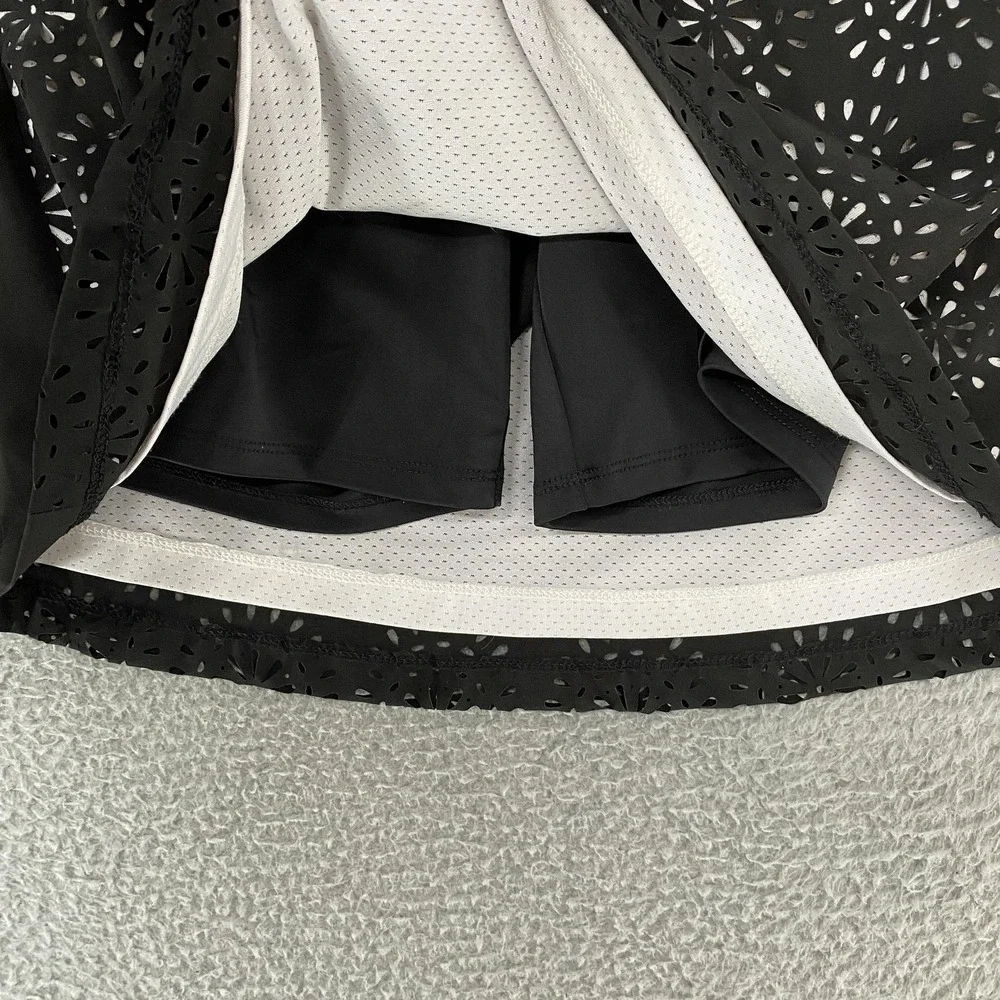 Krimson Klover Skort‎ Womens XS Black Laser Cut Athletic Lined Shorts Pockets